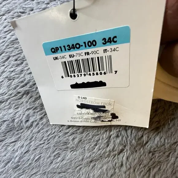 Calvin Klein 34C Racerback Push Up Bra White Underwire Padded NWT - Picture 4 of 7